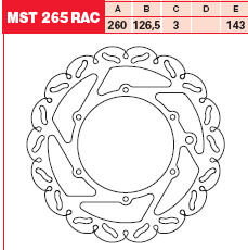 Remschijf (star)  Lucas MST265RAC