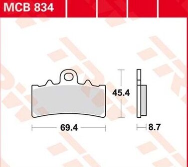 Remblokkenset MCB834SRM