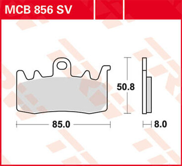 Remblokkenset Sinter voor 1 remklauw,  MCB856TRQ (Brembo Remklauwen)